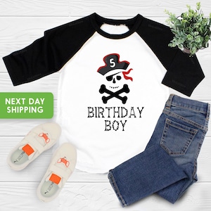 Pirate Birthday Boy Shirt, 5th Birthday Shirt, Pirate Birthday Boy Raglan, Cute  Pirate Birthday Party Shirt, Pirate Birthday Party