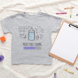 Math Skills Loading Onesie®, Periodic Table, Funny Baby Onesie®, Math Baby Bodysuit, Nerd Baby Onesie®, Math Skill Kids Shirt image 3