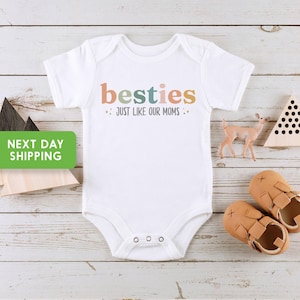 Besties Just Like Our Moms Baby Onesie®, Retro Best Friends Bodysuit, Best Friend Outfits, BFF Onesie®, Baby Shower Gift, Funny New Mom Gift