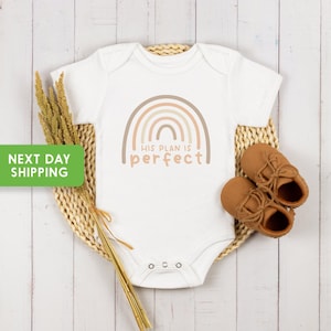 His Plan is Perfect  Bodysuit, Rainbow Baby Reveal Onesie®, Pregnancy Announcement, IVF Infant Bodysuit, Gender Neutral, Baby Announcement