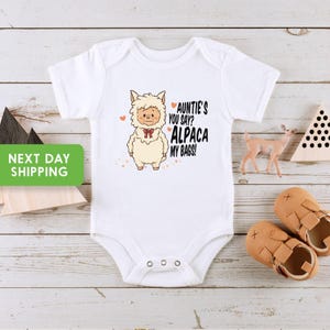 Auntie Alpaca My Bags Onesie®, Auntie Onesie®, Auntie Loves Me, Auntie Baby Clothes, Baby Shower Gift, New Aunt Gift