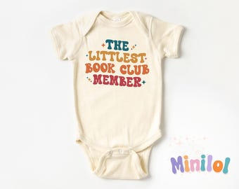 The Littlest Book Club Member Onesie®, Book Club Baby Bodysuit, Future Bookworm Onesie®, Cute Baby Gift, Book Lover Kids Gifts