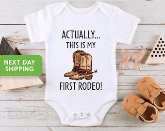 This Is My First Rodeo Onesie®, Cowboy Baby Onesie®, Baby Boy & Girl Clothes, Cute Baby Onesie®