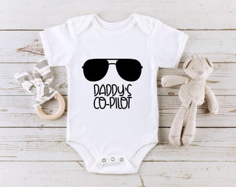 Daddy's CoPilot Onesie®, Gift For New Daddy, CoPilot Onesie®, Baby Announcement, Baby Shower Onesie®, Airplane Onesie®