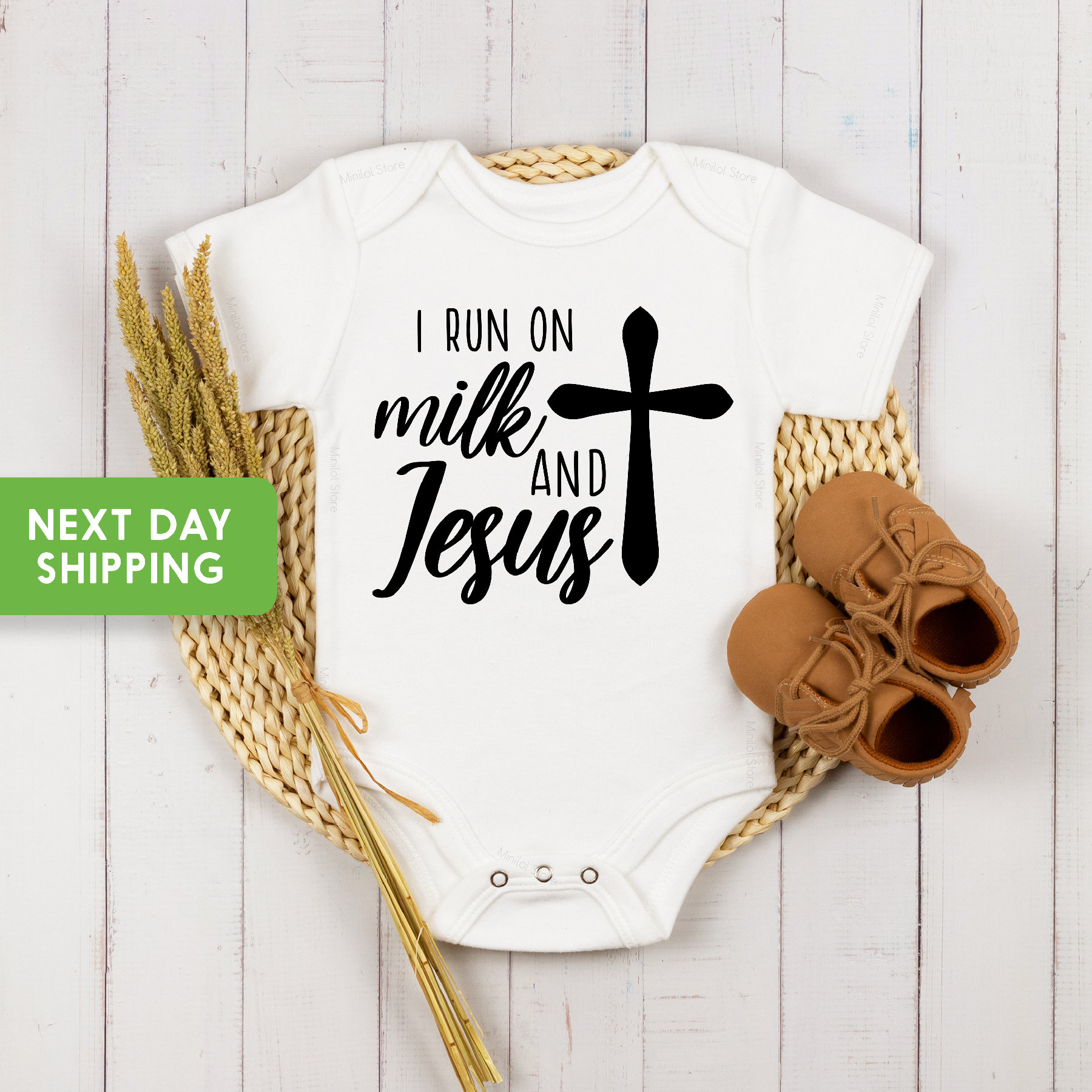 Milk And Jesus Christian Baby Bodysuit Milk And Jesus Christian Baby Bodysuit