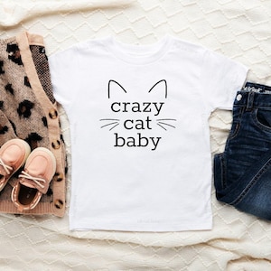 Baby Cat Kids Shirt,  Cat Lover Toddler Shirt, Crazy Cat Baby Kids Shirt, Cat Baby Shower Gift, Kitten Onesie®, Gift For Cat lover Kids