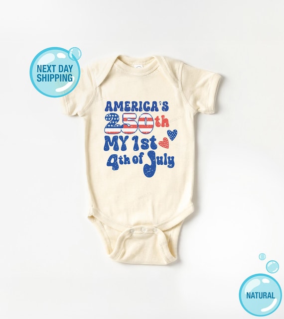 My First 4th of July Onesie®, USA 250 Baby Outfit, America 250th Shirt, Patriotic Baby Clothes, Independence Day Bodysuit 2026