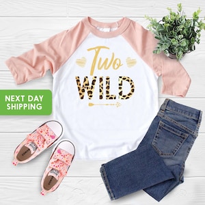 Two Wild Birthday Shirt, 2nd Birthday Shirt, Girls Leopard Toddler Shirt, 2nd Birthday Outfit, Gift for 2 Years Old
