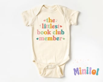 The Littlest Book Club Member Onesie®, Funny Future Bookworm Bodysuit, Book Nerd Baby Onesie®, Cute Baby Gift, Book Lover Kids Gifts