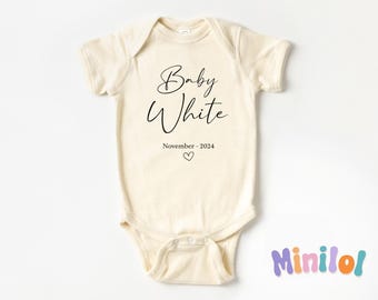 Personalized Pregnancy Announcement Name Baby Natural Onesie®,  Personalized Baby Name Onesie®, Baby Name Onesie®, Coming Soon Baby Onesie®