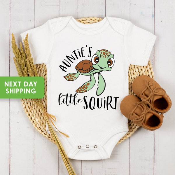 Auntie Baby Onesie®, Pregnancy Reveal Onesie® I Love My Aunt, Turtle Onesie® Little Squirt Onesie®Auntie Onesie® Baby Shower Gift