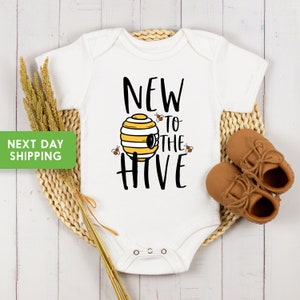 Bee Onesie® New To The Hive Onesie®  Cute Bumble Bee Onesie® New Baby Badysuit,