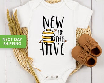 Bee Onesie® New To The Hive Onesie®  Cute Bumble Bee Onesie® New Baby Badysuit,