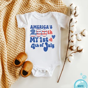 My First 4th of July Onesie®, America's 250th Year Baby Outfit, America 250th Shirt, Patriotic Baby Clothes, Independence Day Bodysuit 2026 画像 5