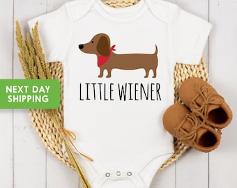 Little Weiner Baby Onesie®Cute Little Weiner Shirt, Little Wiener Baby Gift, Dachshund Baby Onesie®