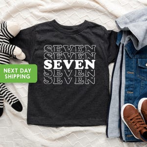 Kid&#39;s Number Birthday Shirt, Birthday Shirt, Happy Birthday Shirt, Kid Birthday Shirt, Happy 7th Birthday
