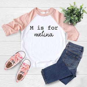 Alphabet Shirt, Personalized Alphabet Shirt, Cute Custom Shirt, Boy And Girl, Unique Clothes, Unisex, Toddler Name  Shirt