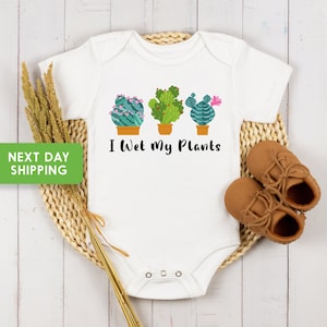 Funny Plant Baby Onesie® I Wet My Plants Onesie® or Toddler T-shirt, Gardener Kids Shirts, Plants Raglan, Gardener Toddler Shirt, Baby Shirt