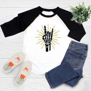 Rock and Roll Baby Kids Shirt, Rock On Kids Shirt, Rock Kids Shirt, Future Rock Musician Shirt, Skeleton Baby Clothes