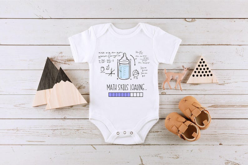 Math Skills Loading Onesie®, Periodic Table, Funny Baby Onesie®, Math Baby Bodysuit, Nerd Baby Onesie®, Math Skill Kids Shirt image 2