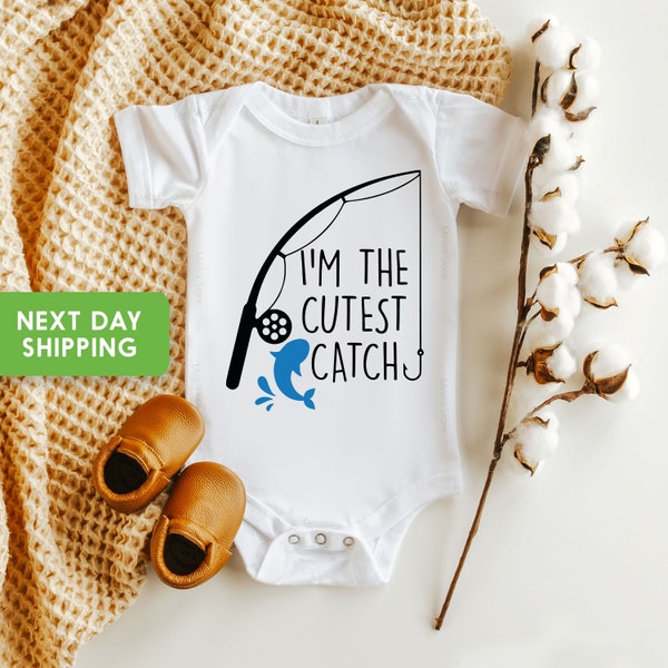 I'm The Cutest Catch Fishing Onesie® Baby Onesie® Baby Boy Onesie® Baby Girl Onesie® Baby Shower Gift, Cute Baby