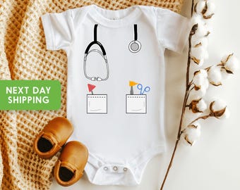 Doctor Or Nurse Cute Stethoscope Baby Onesie®, Future Doctor Onesie®, Doctor Baby Shower, Nurse Baby Gift, Cute Doctor Baby Gift