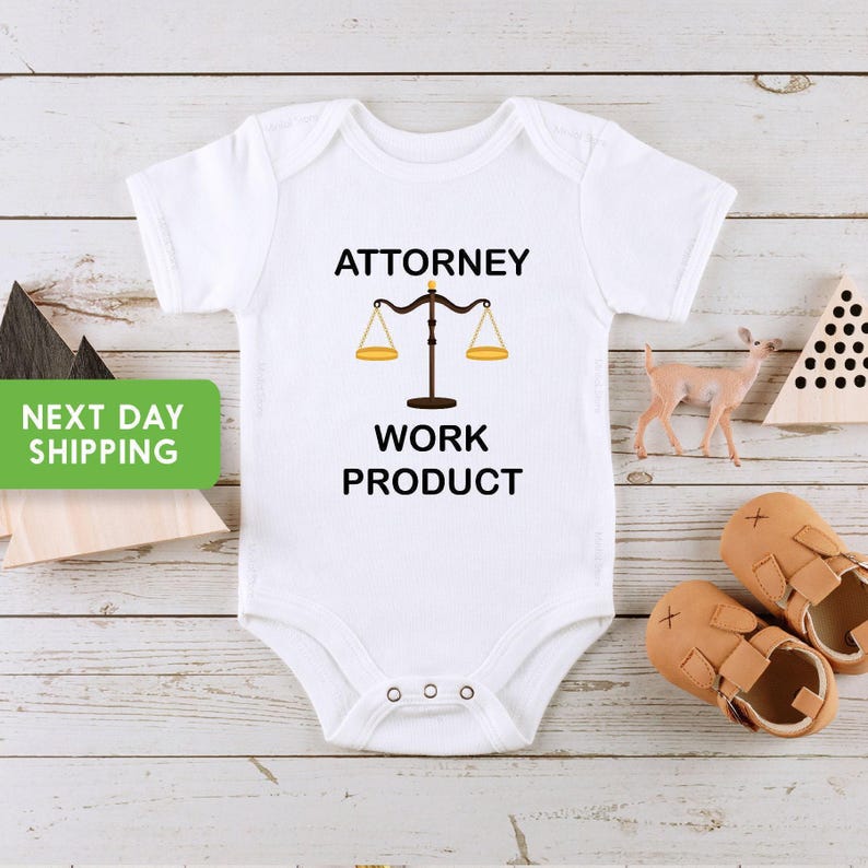 Attorney Work Product Onesie®, Funny Lawyer Baby Bodysuit, Baby Shower Gift, Future Little Lawyer Shirt, Little Lawyer Onesie® image 2