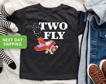 Two Fly Toddler Shirt, 2nd Airplane Birthday Boy Shirt, Second Birthday Shirt, 2 Year Shirt