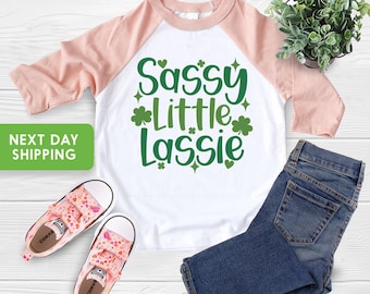 Sassy Little Lassie Toddler Girl Shirt, St. Patrick's Day Girls Shirt, Funny St. Patrick's Day Girls Gift, Funny Irish Toddler Shirt