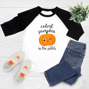 Halloween Toddler Tee, Cutest Pumpkin in the Patch Shirt, Fall Baby Shirt, Fall Pumpkin Kids Shirt, Cute Pumpkin Gift, Fall Outfit For Girl
