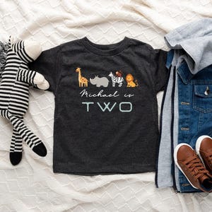 Toddler Birthday Shirt, Birthday Keepsake Shirt, Children&#39;s Birthday Gift, 2nd Birthday Onesie®, Zoo Themed Second Birthday Shirt