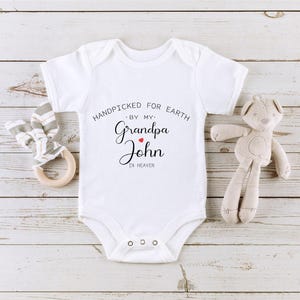 Personalized Grandpa Memorial Onesie®, Grandpa In Heaven Onesie®, Handpicked By My Grandpa Onesie®, Handpicked For Earth Baby Onesie®