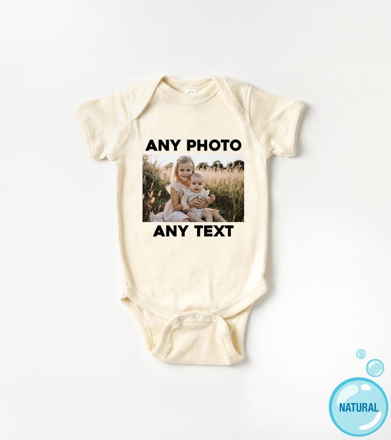 Personalized Kids Photo T-shirt, Childrens Custom Photo and Text Shirt image 2