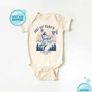 Just Got Dunked Funny Doop Onesie®, Gedoopt Shirt, Custom Doop Baby Onesie®, Doop Babycadeau, Babyshower Cadeau, Babydoop