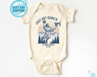 Tutina divertente per battesimo Just Got Dunked®, maglietta per battezzati, tutina personalizzata per battesimo®, regalo per battesimo, regalo per baby shower, battesimo del bambino