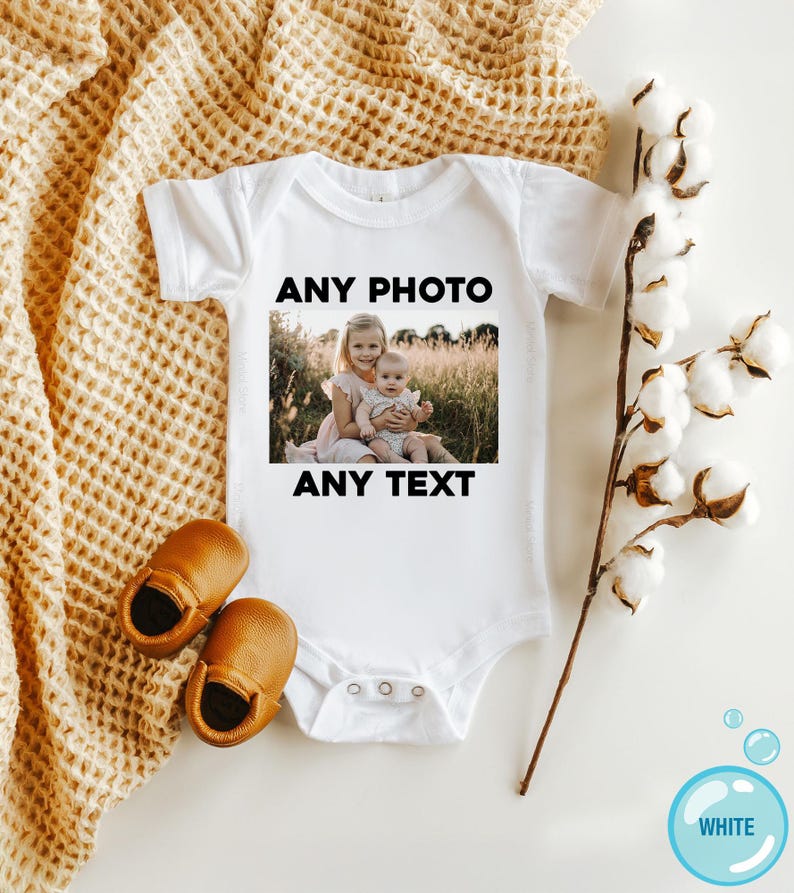 Personalized Kids Photo T-shirt, Childrens Custom Photo and Text Shirt image 3