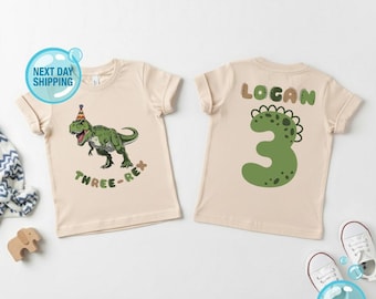 Personalized Dinosaur Birthday Shirt, Custom Age Birthday Shirt, 3rd Birthday Shirt, Dinosaur Birthday Party, Boy Dinosaur Shirt, Party Tee