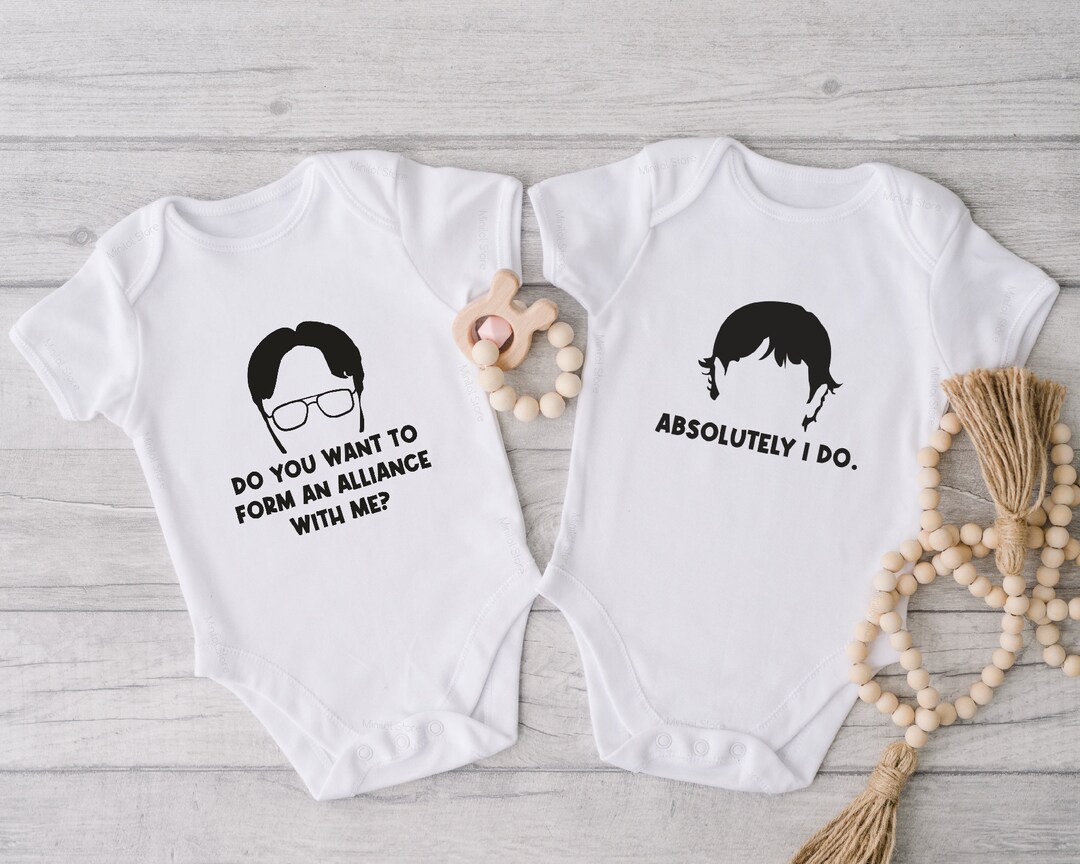 Funny Twin Onesies®, the Office TV Show Fan, Twin Baby Gifts, Best