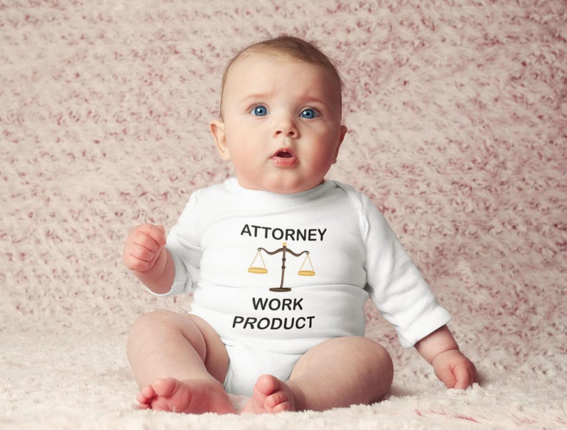 Attorney Work Product Onesie®, Funny Lawyer Baby Bodysuit, Baby Shower Gift, Future Little Lawyer Shirt, Little Lawyer Onesie® image 5
