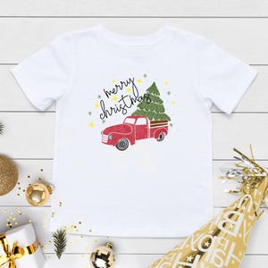Christmas Tree Kids Shirt, Red Truck and Christmas Tree Onesie®, Christmas Baby Gift, Holiday Onesie®, Baby Christmas Outfit, Red Car Shirt