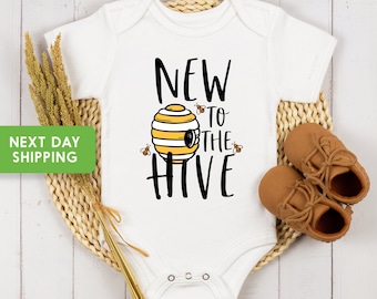 New To The Hive Baby Onesie®: Cute Bee Bodysuit