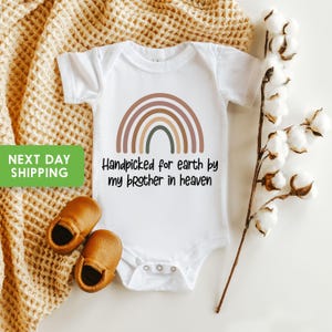 Handpicked For Earth By My Brother In Heaven Onesie®, Baby Announcement Onesie®, Pregnancy Reveal