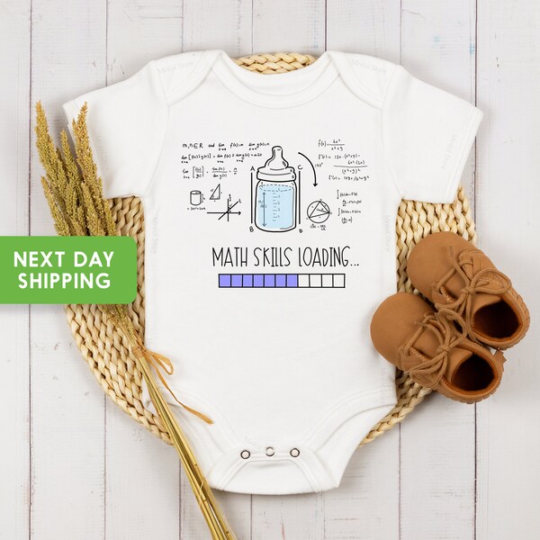 Math Skills Loading Onesie®, Periodic Table, Funny Baby Onesie®, Math Baby Bodysuit, Nerd Baby Onesie®, Math Skill Kids Shirt