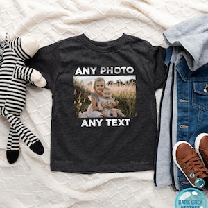 Personalized Kids Photo T-shirt, Childrens Custom Photo and Text Shirt image 4