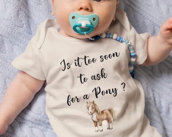 Too Soon to Ask for a Pony Onesie®: Western Girl Onesie®, Cowgirl Baby Bodysuit