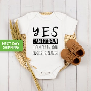 Funny Baby Onesie®, Yes I'm Bilingual I Can Cry In Both English And Spanish Funny Onesie®, Spanish Onesie®,Baby Shower Gift,Latino Baby Gift