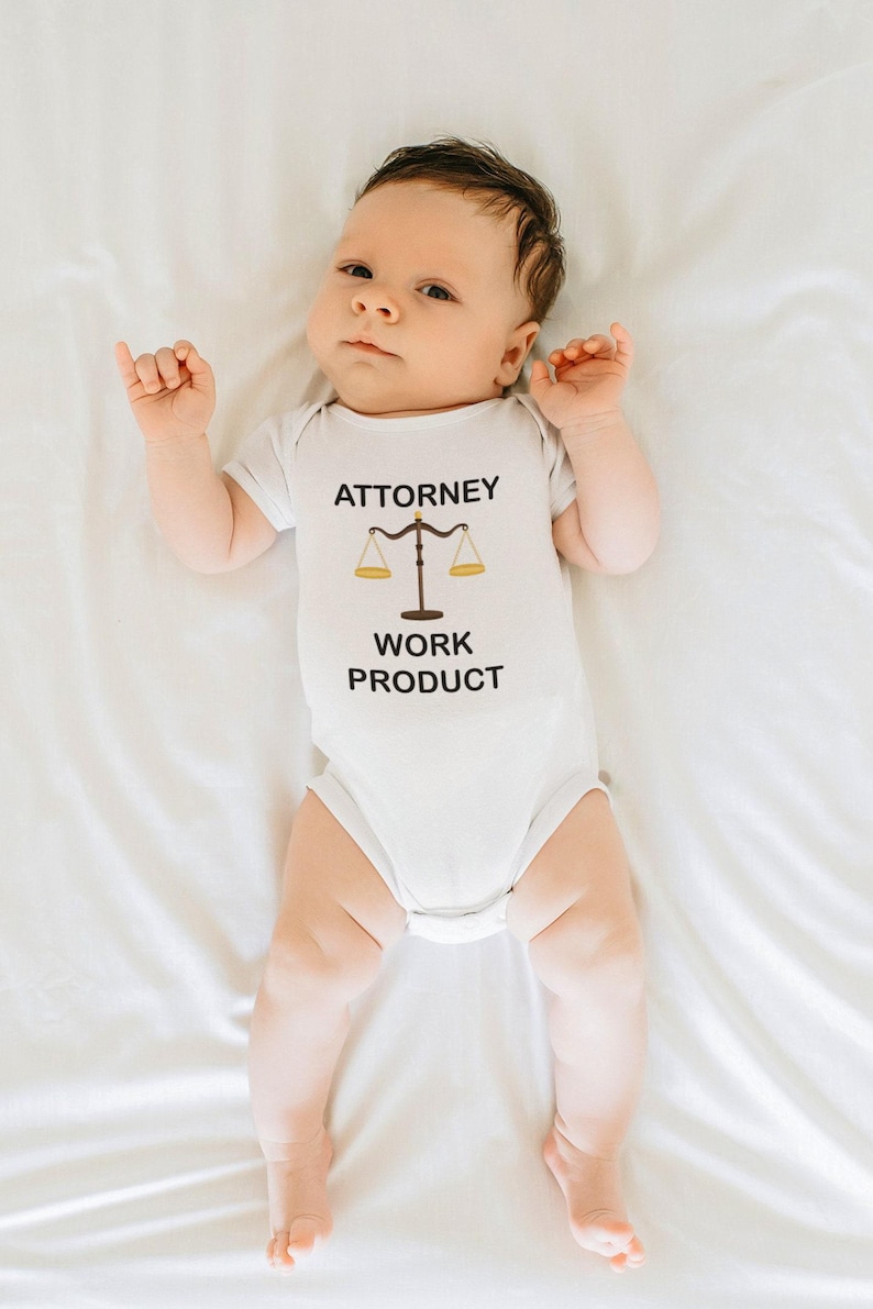 Attorney Work Product Onesie®, Funny Lawyer Baby Bodysuit, Baby Shower Gift, Future Little Lawyer Shirt, Little Lawyer Onesie® image 4