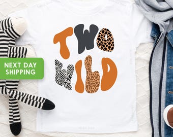Two Wild Safari Birthday Shirt, 2nd Birthday Shirt, Kids Leopard Shirt, Safari Animals Jungle Shirt, Second Birthday Shirt, Birthday Shirt