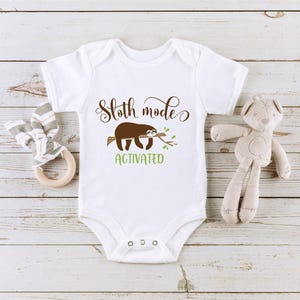 Sloth Baby Onesie®, &quot;Sloth Mode Activated&quot; Baby Onesie®, Funny Baby Onesie®, Cute Baby Onesie®, Hipster Baby Onesie®