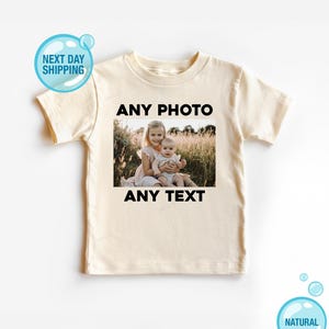Personalised Kids Photo T-shirt, Childrens Custom Photo and Text T-Shirt, Your Own Photo Top, Photo Upload T-shirt, Custom T-shirt for Kids